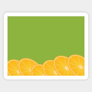 Green Background and Orange Slices Sticker